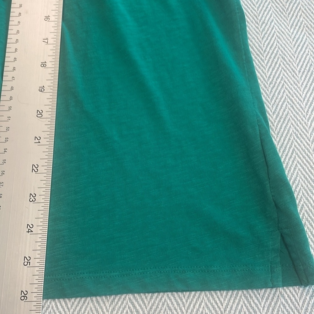 Talbots 2XP Sleeveless Tank Top Green 100% COTTON. Crochet detail on top Preworn - Picture 12 of 13